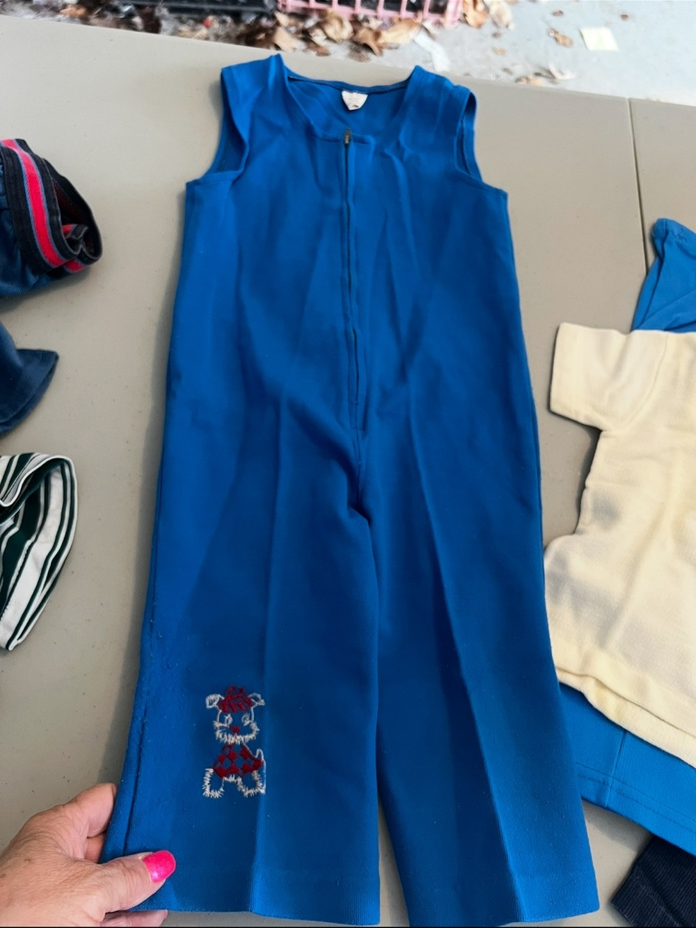 Lands' End Bright Blue Sleeveless Kids One-Piece Romper